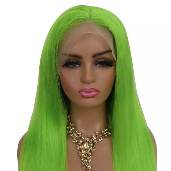 Spring Green Color Straight 13X4/4X4/T-part Lace Front Wig EverGlow Human Hair - EVERGLOW HAIR