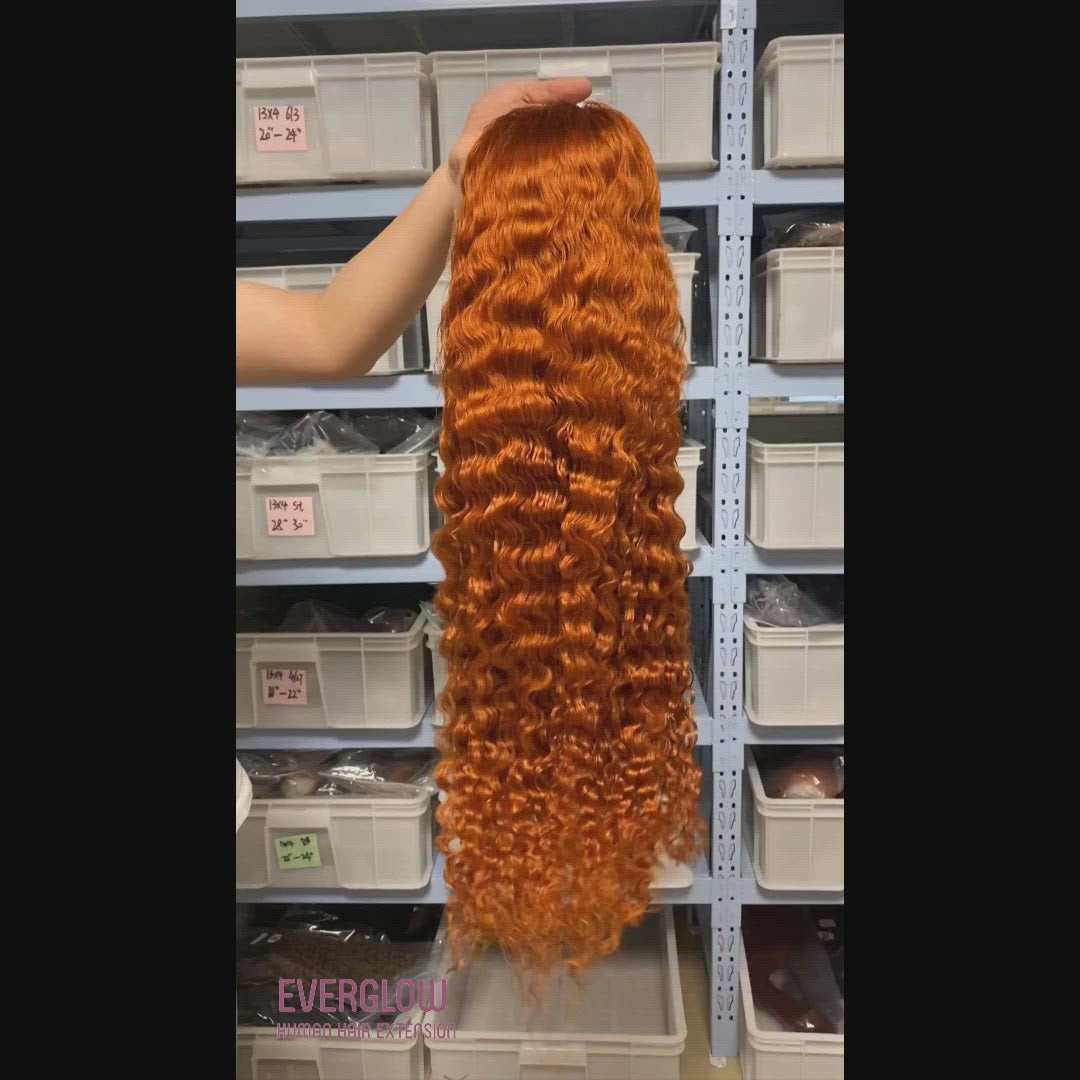 Fashion Orange Color Jerry Curly 13x4 Lace Frontal/4x4 Lace Closure Wig
