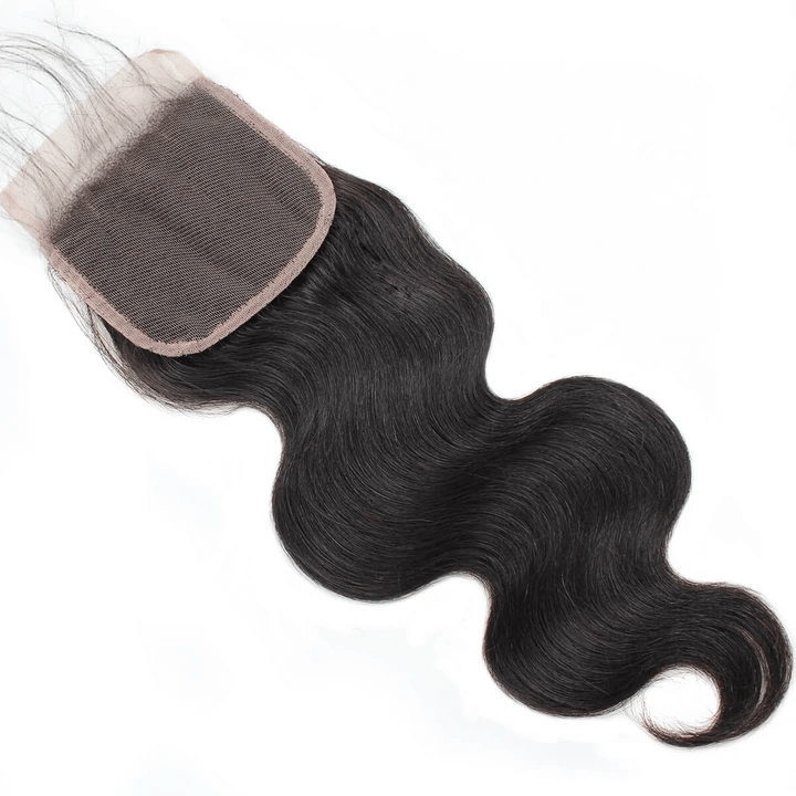 Brazilian Body Wave 4 Bundles with 4*4 Lace Clousre Natural Black EverGLow Hair - EVERGLOW HAIR