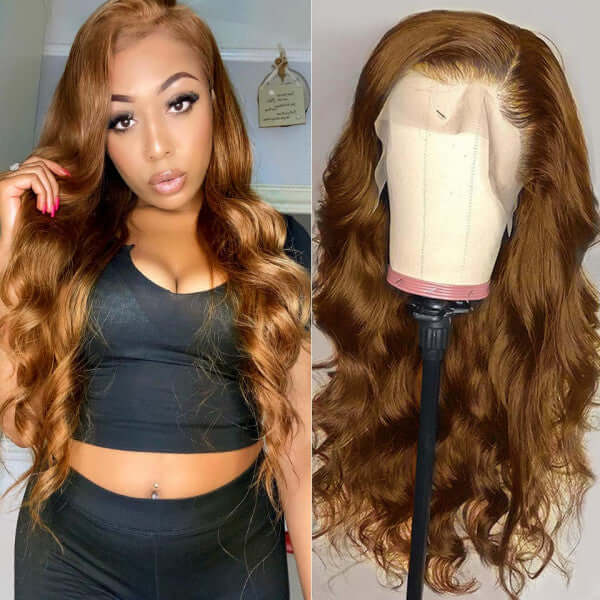 Pumpkin Color 13X4/4X4/T-part Lace Front Body Wave Wig EverGlow Human Hair - EVERGLOW HAIR