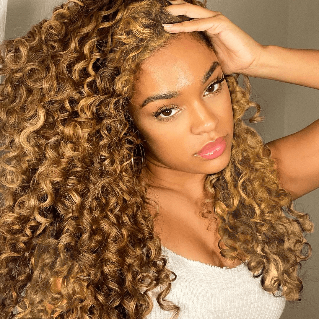 Chestnut Color Lace Frontal Water Wave Wig - EVERGLOW HAIR