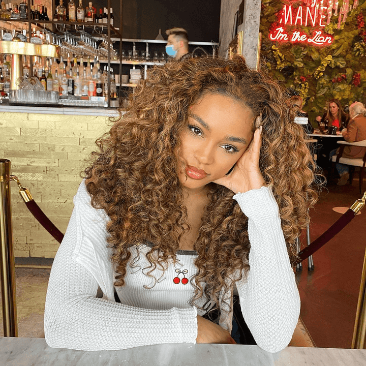 Chestnut Color Lace Frontal Water Wave Wig - EVERGLOW HAIR