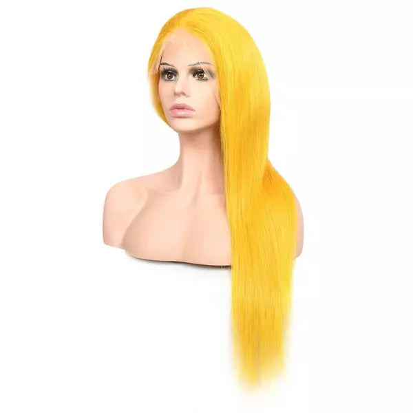 Sunny Yellow Color 13X4 Lace Front Straight/Body Wave Wig EverGlow Human Hair - EVERGLOW HAIR