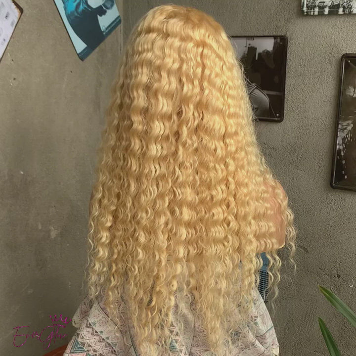 Princess Blonde 613 Colored Deep Wave 13x4 Lace Frontal Wig