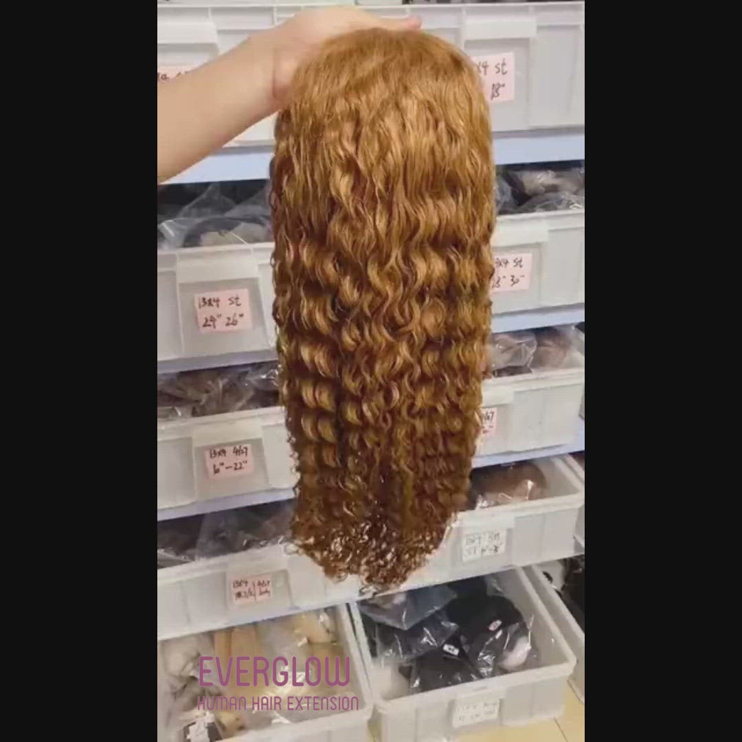 Chestnut Brown #8 Water Wave Lace Wig