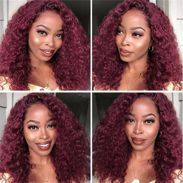 99J Color 13X4 Lace Front Water/Loose Deep/Loose Wave Wig EverGlow Human Hair - EVERGLOW HAIR
