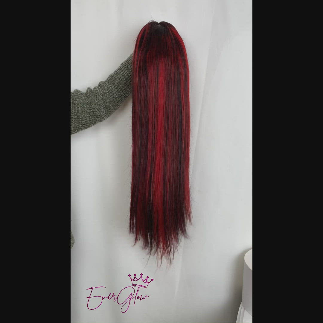 Red/Black Piano Color 13x4/4x4/T-part Lace Wig Red/1b