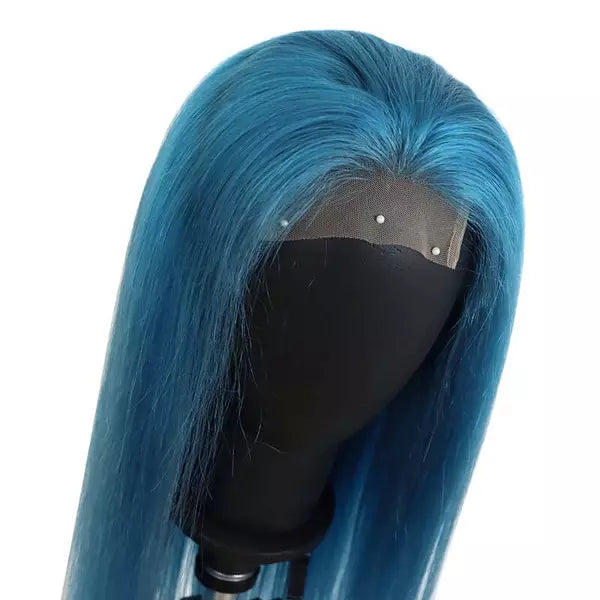 Sapphire Light Blue Color Straight 13X4/4X4/T-part Lace Front Wig EverGlow Human Hair - EVERGLOW HAIR
