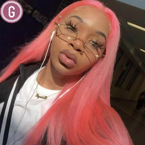 Baby Pink Color 13X4 Lace Front Straight/Body Wave Wig EverGlow Human Hair - EVERGLOW HAIR