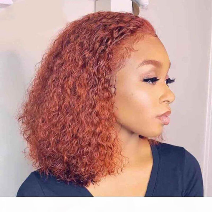 Fashion Orange Color Water Wave Lace Frontal Wig - EVERGLOW HAIR