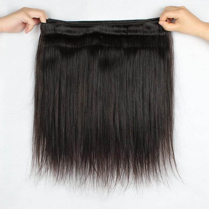 Malaysian Straight 3 Bundles with 4*4 Lace Closure Natural Black EverGlow Hair - EVERGLOW HAIR
