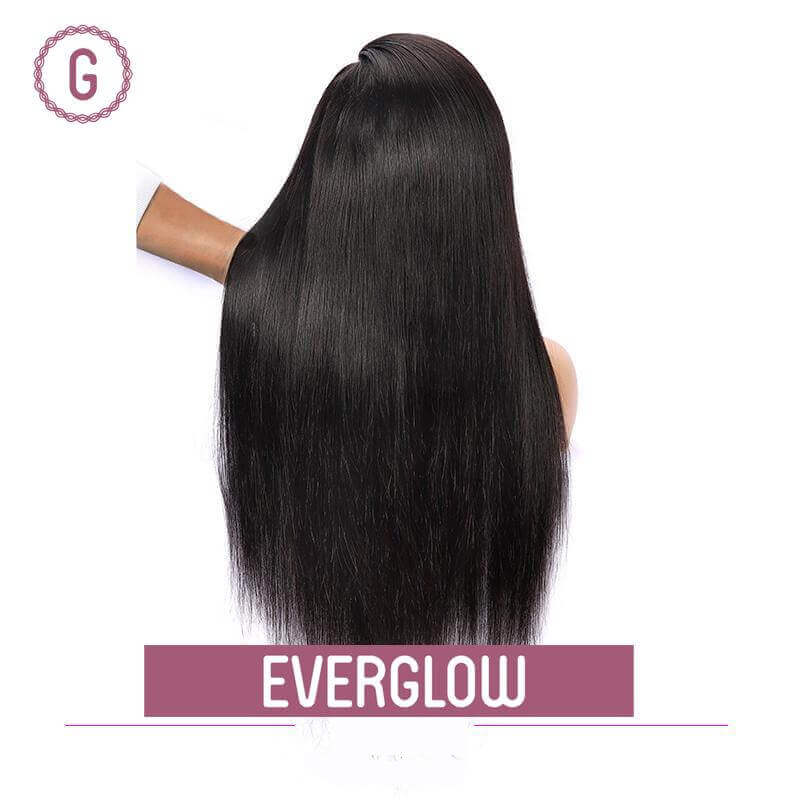 Brazilian Silky Straight 13x6 T part Invisible Lace Front Wig Natural Black EverGlow Human Hair - EVERGLOW HAIR