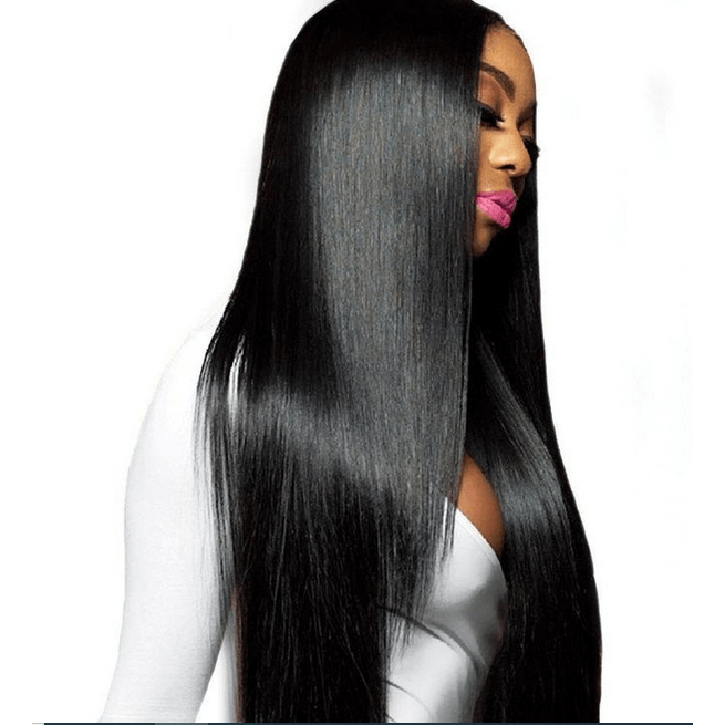 High Density Bone Straight 13x4 Lace Frontal Wig Natural Black EverGlow Human Hair - EVERGLOW HAIR