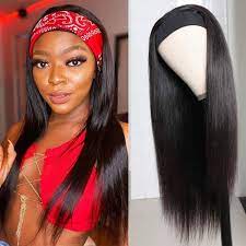 Straight Headband Wig Natural Black EverGlow Human Hair - EVERGLOW HAIR