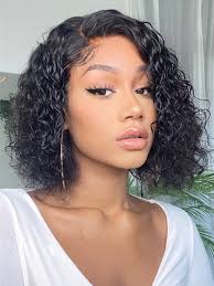 Undetectable Glueless HD Lace Short Deep Wave Bob Wig Natural Black