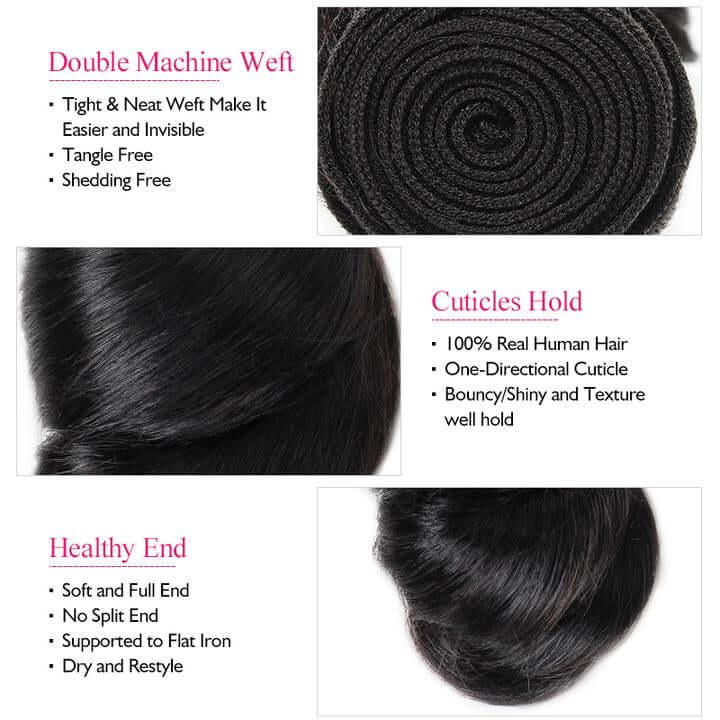 Loose Wave 1 Bundles Natural Black EverGLow Remy Human Hair Extensions - EVERGLOW HAIR