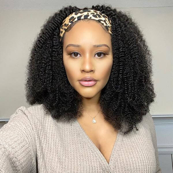Brazilian Jerry Curly Affordable Headband Bob Wig - EVERGLOW HAIR