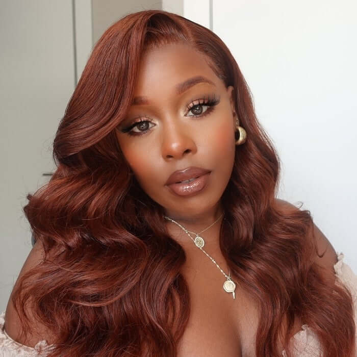 Reddish Brown Body Wave Lace Wig