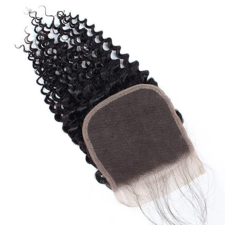 Brazilian Kinky Curly 3 Bundles with 4*4 Lace Clousre Natural Black EverGlow Hair - EVERGLOW HAIR