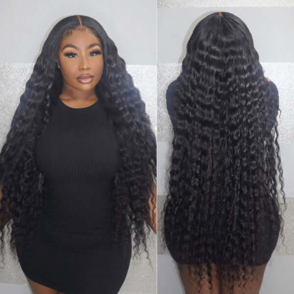 Brazilian Loose Deep Wave 4x4/5x5 Lace Closure Wig Natural Black - EVERGLOW HAIR