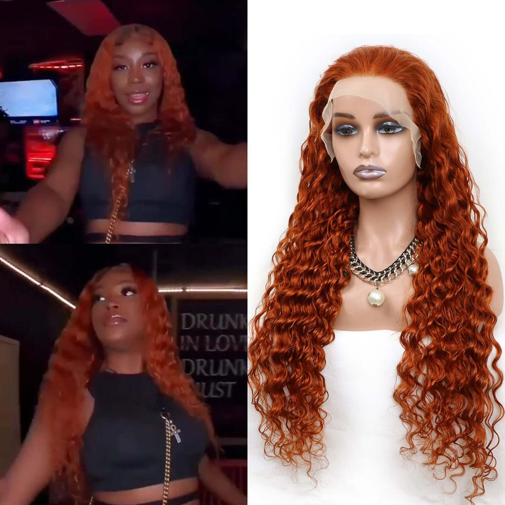 Orange Ginger Color Lace Frontal Wig - EVERGLOW HAIR