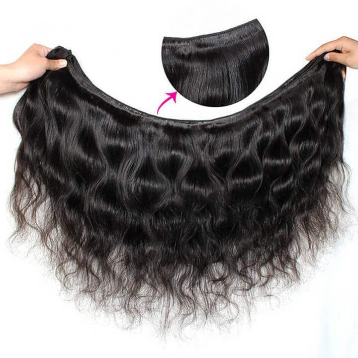 Brazilian Body Wave 4 Bundles with 13*4 Lace Frontal Natural black EverGLow Hair - EVERGLOW HAIR