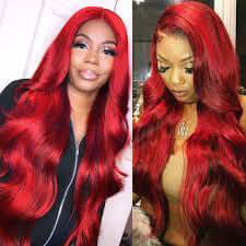 Hot Red Color Body Wave 13X4/4X4/T part Lace Front Wig EverGlow Human Hair - EVERGLOW HAIR