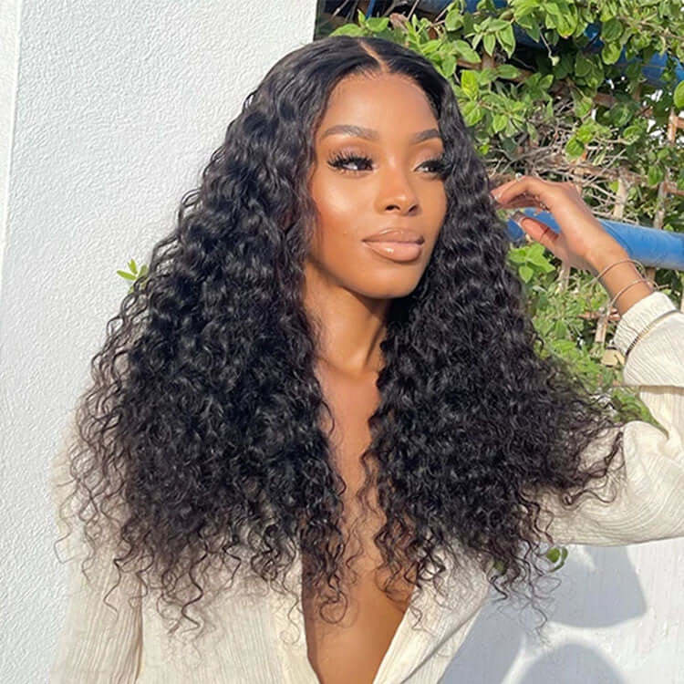Brazilian Water Wave Natural Black 4x4/5x5 Lace Closure Wig - EVERGLOW HAIR
