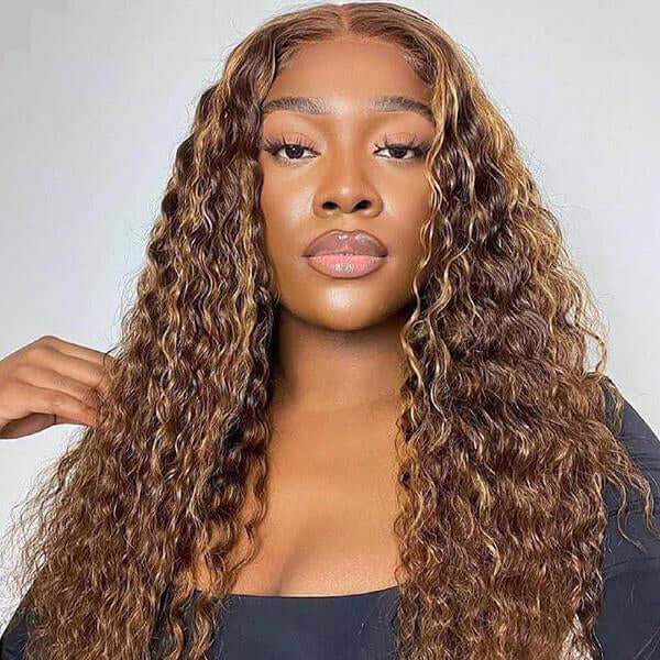 Honey Blond Highlight Piano Color Loose/Deep/Loose Deep Wave 13X4 Lace Frontal Wig - EVERGLOW HAIR